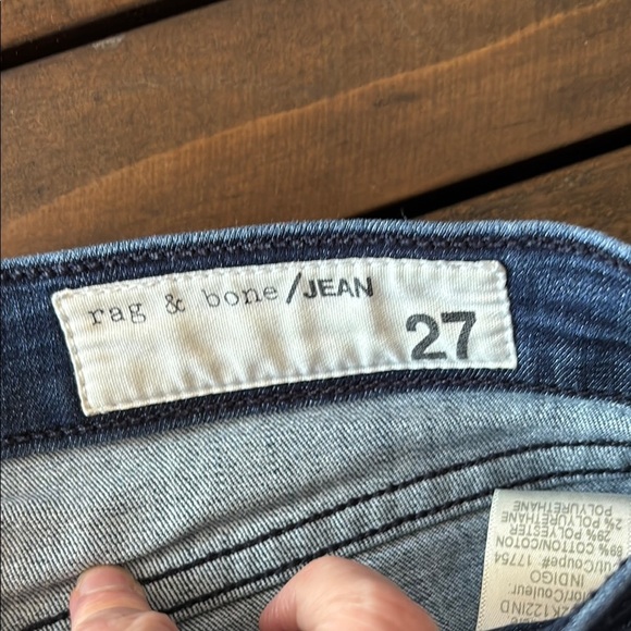 Rag & Bone Blue Skinny Jeans with Distressed Look - Picture 5 of 7